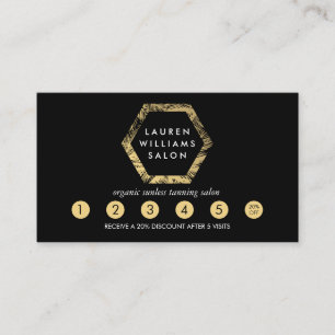 Golden Palms Spray Tanning Logo Black Loyalty Card Treuekarte
