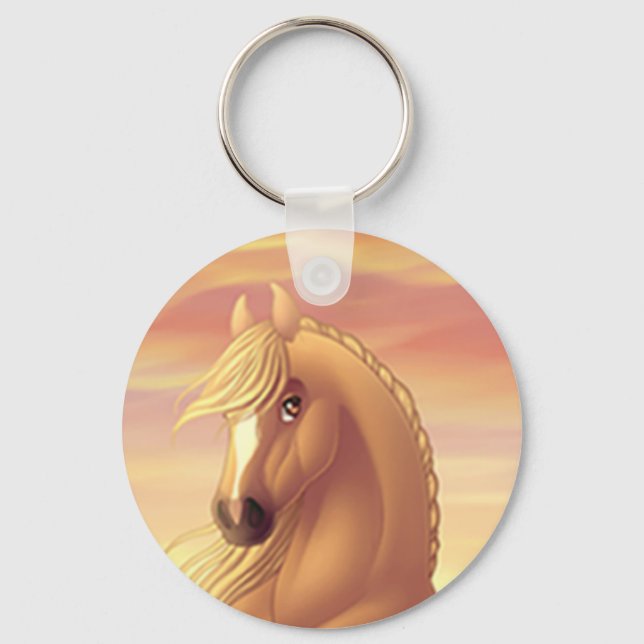 Golden Palomino Pferdewerbung Schlüsselanhänger (Vorderseite)