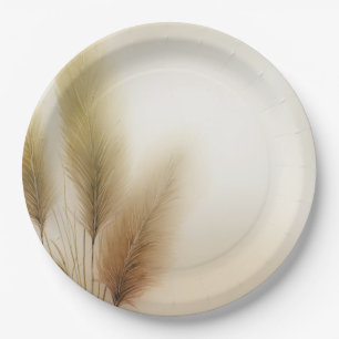 Golden Pampas Grass Bohemisch Boho Wedding Pappteller