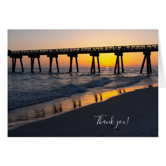 Golden Panama City Beach Sunset Reflection Card (Vorderseite (Horizontal))