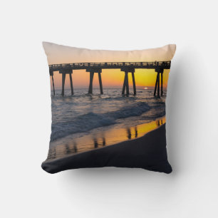 Golden Panama City Beach Sunset Réflexions Coussin
