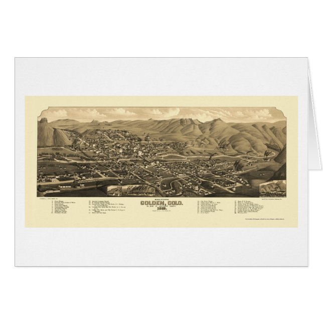 Golden, panoramische Karte Co - 1882 (Vorderseite (Horizontal))