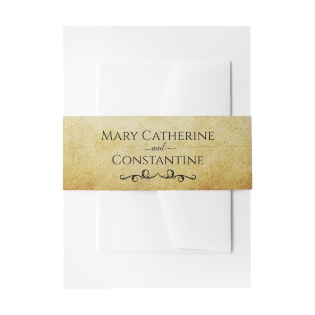 Golden Parchment Ristorante della Carrà Einladungsbanderole (Vorderseite Beispiel)