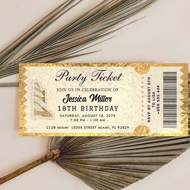 Golden Party Ticket Invitation (Créateur téléchargé)