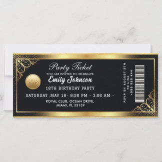 Golden Party Ticket Invitation 2026