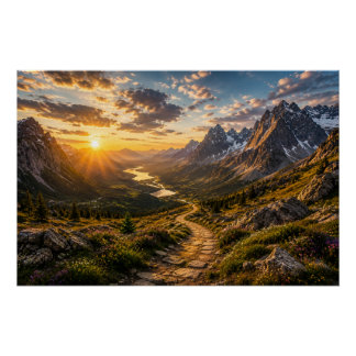 Golden Path Durch die Berge Poster