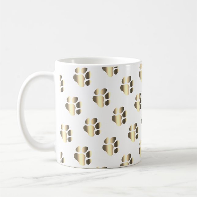 Golden paws pattern dog inspired  kaffeetasse (Links)