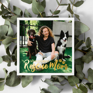 Golden Paws World's Best Rescue Mama Foto Foliendrucke
