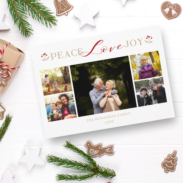 Golden Peace Liebe Freude 5 Fotos Collage Weihnach (Von Creator hochgeladen)