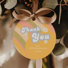 Golden Peach Retro Gefallen Tag Geschenkanhänger