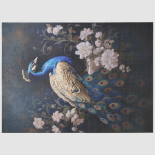 Golden Peacock auf der rechten Seite Seidenpapier
