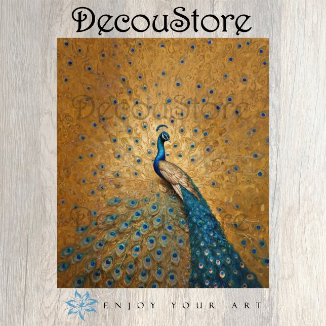 Golden Peacock - Klimt-Inspiriert Dekoupage Seidenpapier (Von Creator hochgeladen)