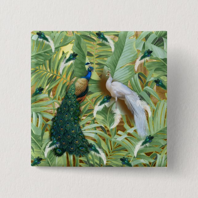 Golden Peacock Tempel Button (Vorderseite)
