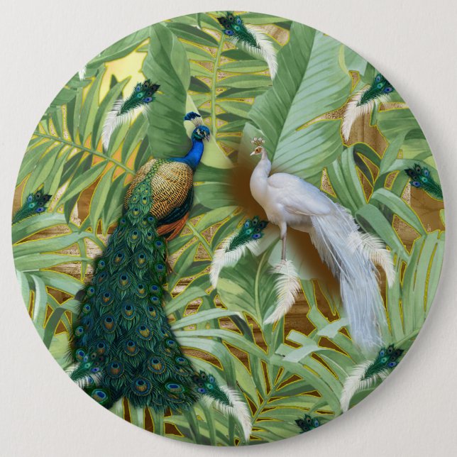 Golden Peacock Tempel Button (Vorderseite)