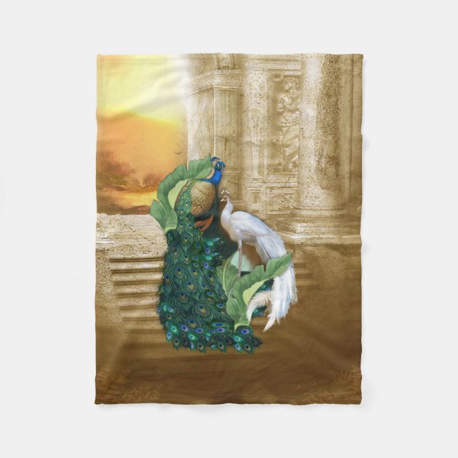 Golden Peacock Temple Dreams - Allround-Talk T Fleecedecke (Vorderseite)