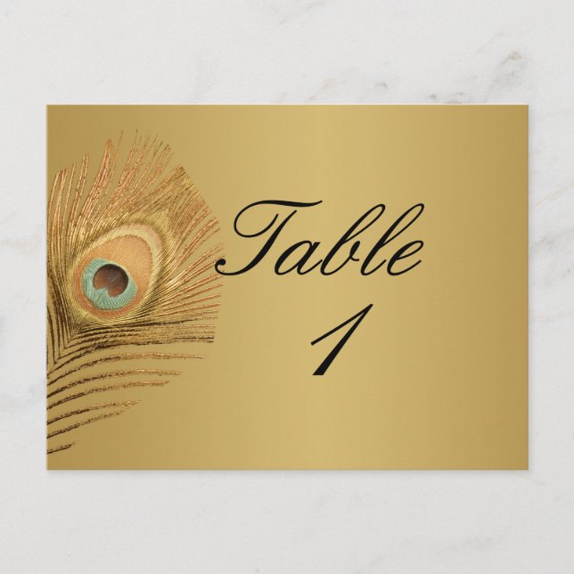 Golden Peacock Tischnummer (Vorderseite)
