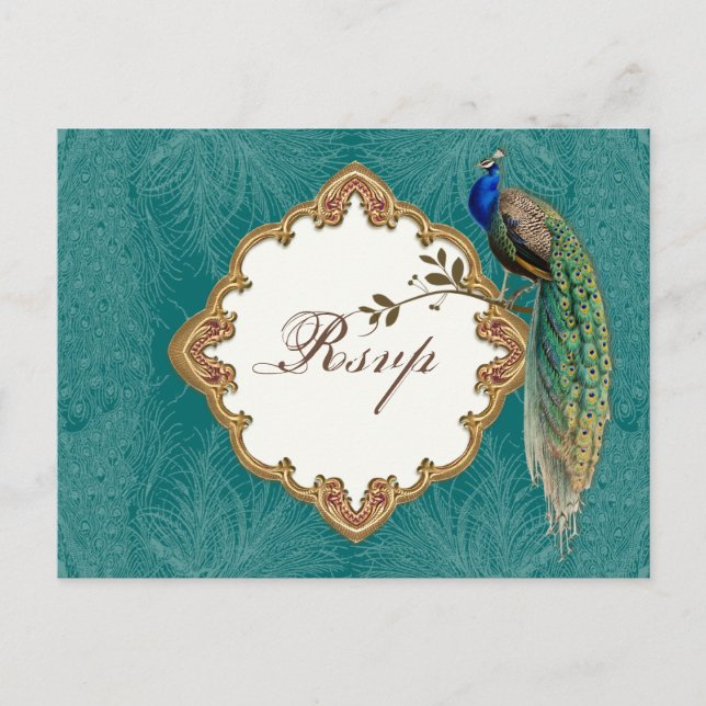 Golden Peacock & Wirbel - UAWG Response Postcard Einladungspostkarte (Vorderseite)