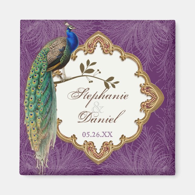 Golden Peacock & Wirbel - Zeitschrift speichern Magnet (Vorne)