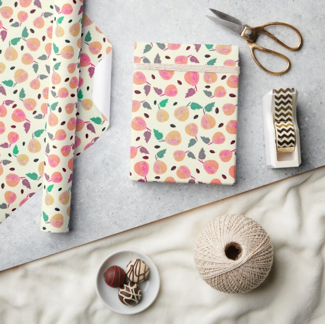 Golden Pears Collection Pink Geschenkpapier (Kunsthandwerk)