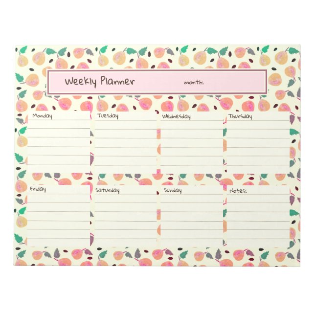 Golden Pears Collection Pink Planner Notizblock (Vorderseite)