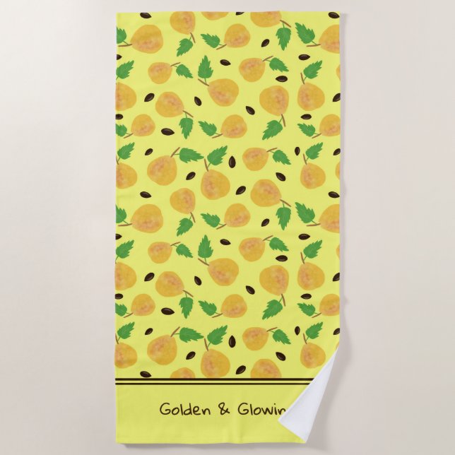 Golden Pears Collection Yellow Bright Strandtuch (Vorderseite)