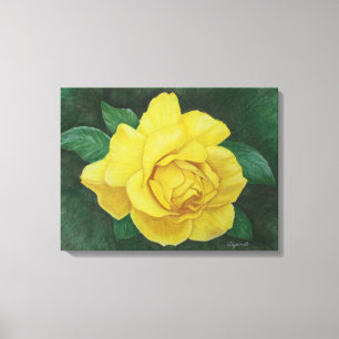 Golden Petals Wrapped Canvas Leinwanddruck