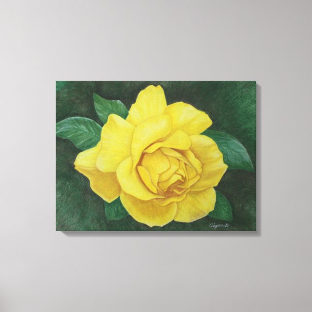 Golden Petals Wrapped Canvas Leinwanddruck (Vorderseite)