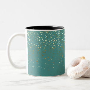 Golden Petite Stars Kaffee Tasse Aquamarin