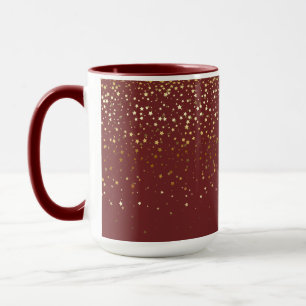 Golden Petite Stars Zwei-Tone-Kaffee Tasse-Burgund Tasse