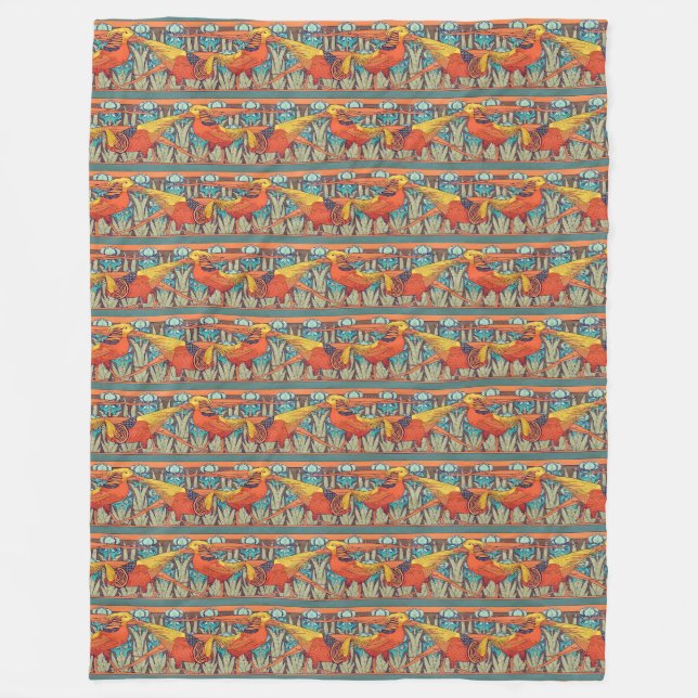 Golden Pheasant Retro Fleecedecke (Vorderseite)