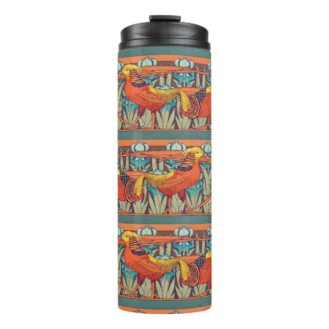 Golden Pheasant Retro Thermosbecher (Vorderseite)