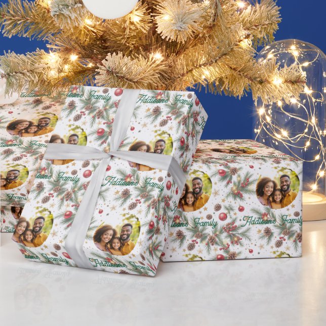 Golden Pine Frame Geschenkpapier (Feiertage)