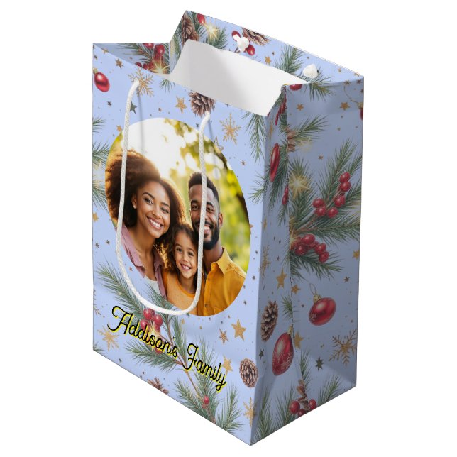 Golden Pine Frame Mittlere Geschenktüte (Vorderseite Schrägansicht)