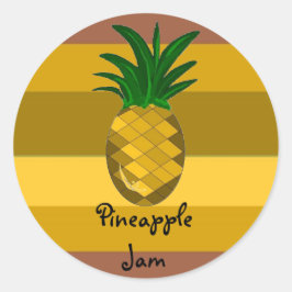 Golden Pineaple Jam Runder Aufkleber
