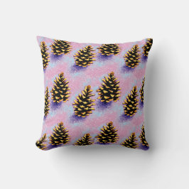 Golden Pinecones Throw Kissen