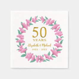 Golden Pink, Blumenreath, 50 Jahre alt Serviette