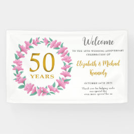 Golden Pink Blumenzeremonie zum 50. Jubiläum Banner