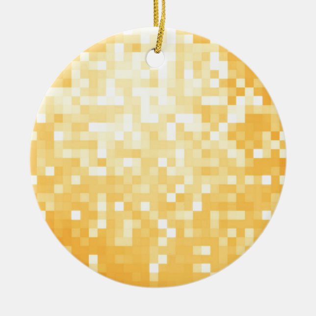 Golden Pixel Sparkle Keramikornament (Vorne)