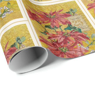 Golden Poinsettia | Fine Art Christmas Gift Wrap Geschenkpapier