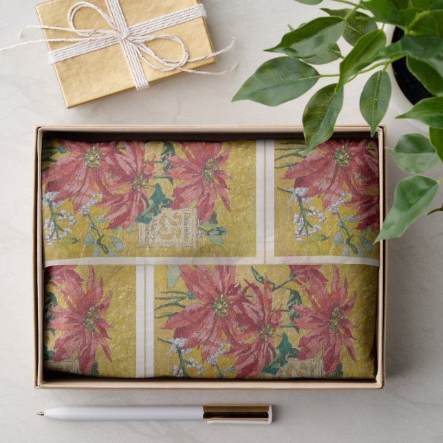 Golden Poinsettia | Fine Art Christmas Seidenpapier (Geschenk)