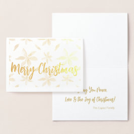 Golden Poinsettia Frohe Weihnachten Personalisiert Folienkarte