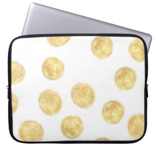 Golden Polka Dot Hand gezogen Laptopschutzhülle