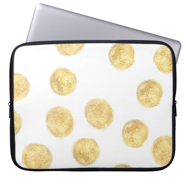 Golden Polka Dot Hand gezogen Laptopschutzhülle (Vorderseite)