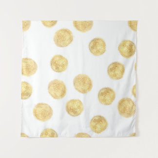 Golden Polka Dot Hand gezogen Wandteppich