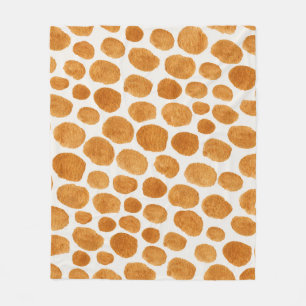 Golden Polka Dots: Abstrakt Gouache Fleecedecke