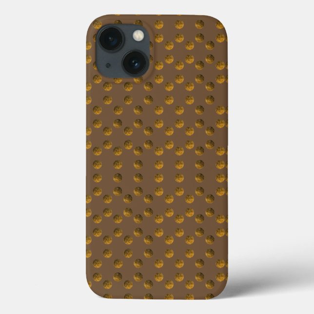 Golden Polka dots Brown iPhone 6/6, Tough Xtreme Case-Mate iPhone Hülle (Rückseite)