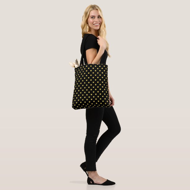 Golden Polka Dots on Black Tasche (Am Model)