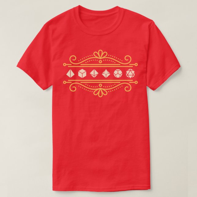 Golden Polyhedral Set Viktorianisches Ornament T-Shirt (Design vorne)