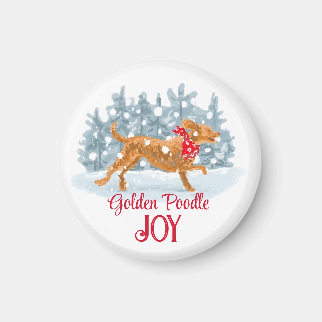 Golden poodle Christmas magnet (Vorne)