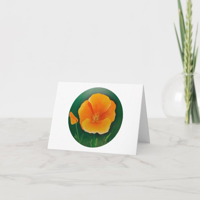 Golden Poppy Dankeskarte (Vorderseite)